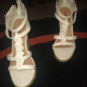 Charlotte Russe white platform sandals
